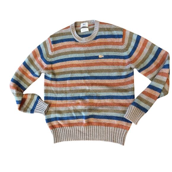 Vintage LACOSTE IZOD Striped Wool Blend Sweater Top Men size XL - Picture 1 of 7